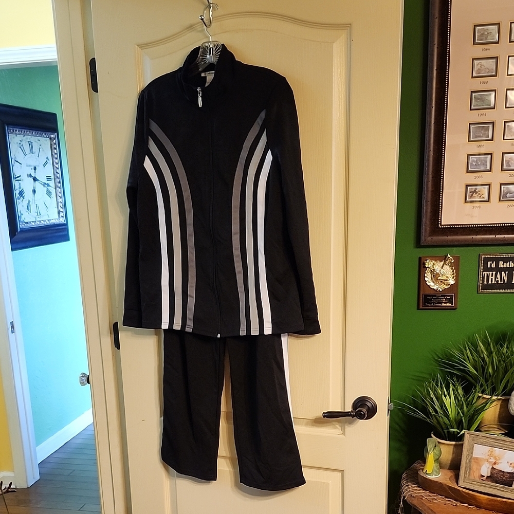 MASSEYS BLACK with WHITE STRIPES TRACK SUIT